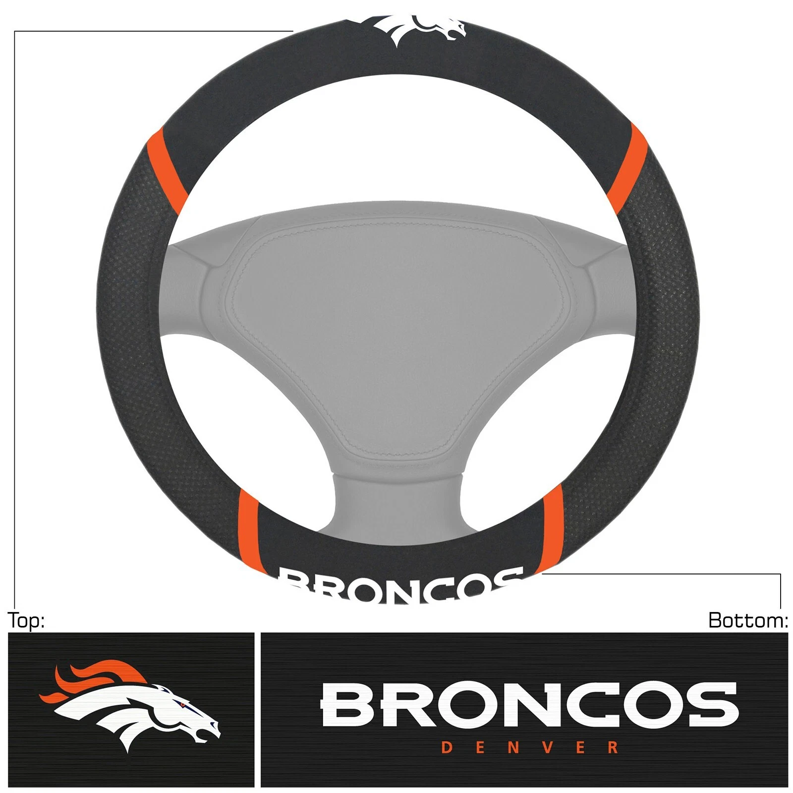 football DENVER CAR Steering Wheel Cover