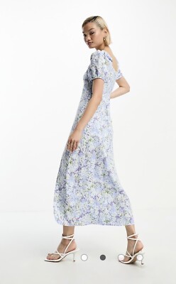 NWT & Other Stories linen puff sleeve midi dress in rosario print, EU 36,  US 4 | eBay