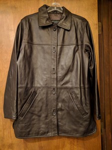 New By Centigrade Dark Brown Leather Barn Jacket Coat Size