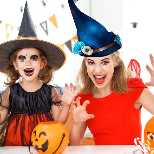 Halloween Party Felt Witch Hats Fashion Adjustable Witch Peaked Hat Cosplay - Picture 5 of 29