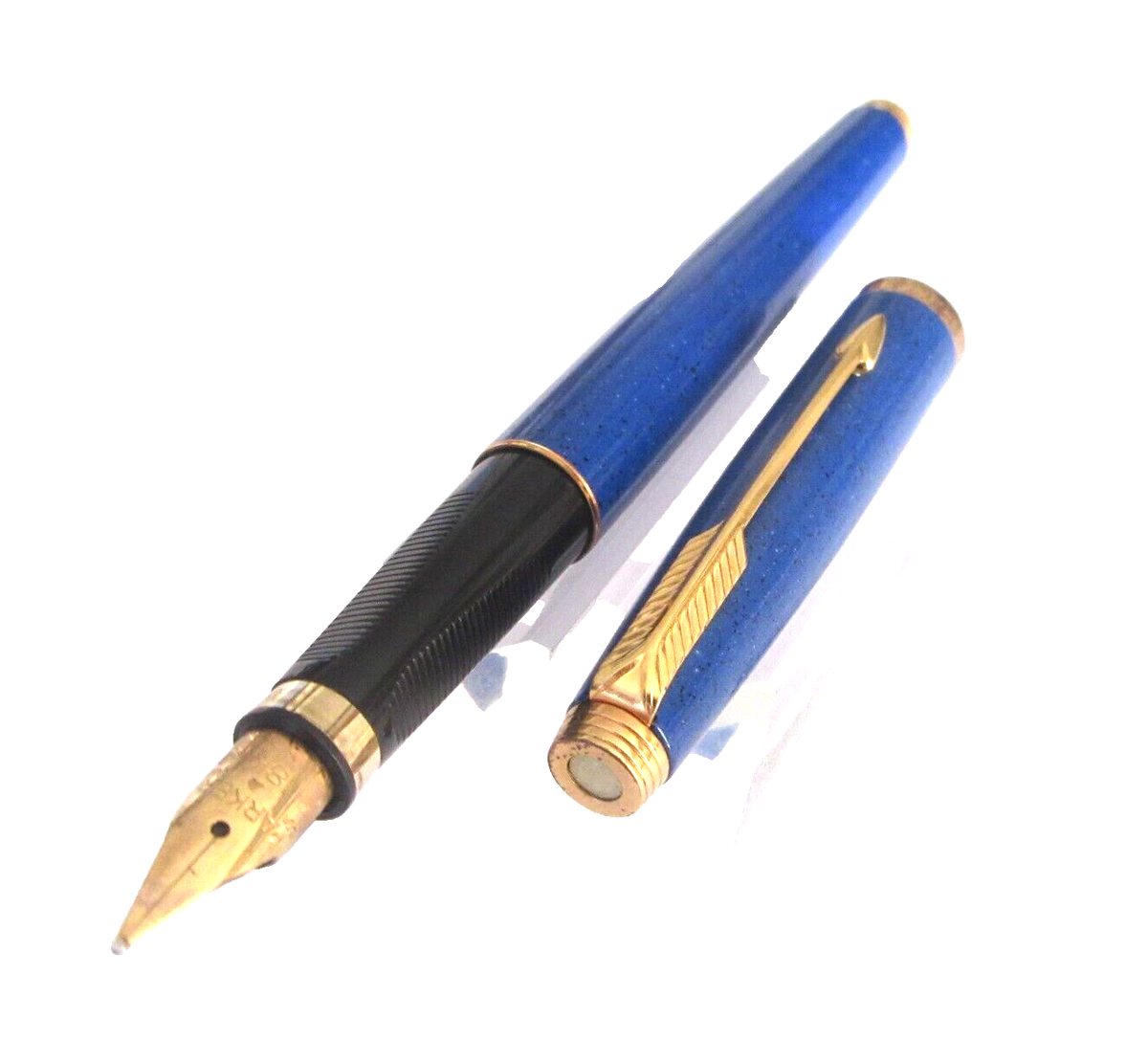 Stylo Plume Parker 75 Laque Lapis Lazuli Poussière D’or – Plume 18 Carats, Occasion
