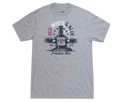 Sonoma Red, White & Blue Freedom Bar Bourbon Big and Tall Gray T-Shirt