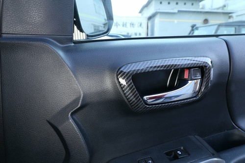 Fit For T@yota T@coma 2016-2020 Carbon Fiber ABS Interior Door Handle Bowl Trim - Foto 8 di 12