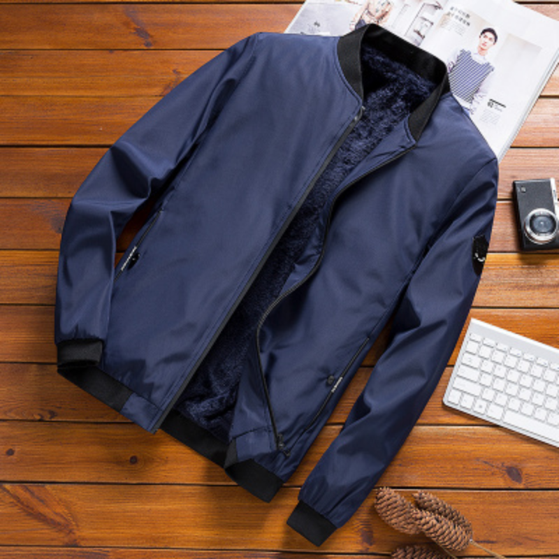 2023 Men's Autumn Bomber Jacket with Baseball Collar for Streetwear Fashion