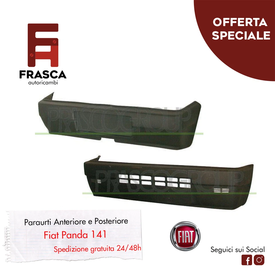 Paraurti Anteriore e Posteriore Fiat Panda 141 750 1000 1100 900 4x4 1986-2003 