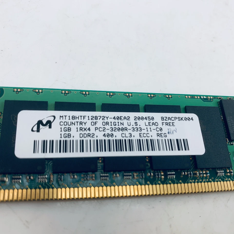 MICRON MT18HTF12872Y-40EA2 1GB PC2-3200R DDR2-400 ECC REG RAM - Image 2 of 2