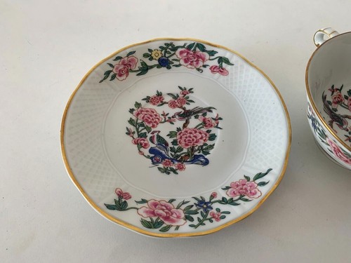 Bernardaud Limoges " oiseaux de Chine " tasse et boutiques sous tasse a thé en porcelaine