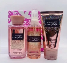 Bath & Body Works A Thousand Wishes Set Mist, Body Cream & Bath Gel (2021 Scent)