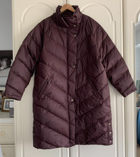 Poetry Plum High Collar Quilted Down Insulated Long Coat Pockets Size 20