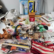 Junk Drawer Lot Assorted Items VTG Christmas Pencil Figurines Keychains 5 lbs