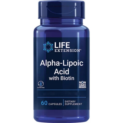 Life Extension, acide alpha-lipoïque avec biotine, 60 gélules - envoi éclair - Photo 1/2