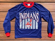 VTG Wormser Cleveland Indians Youth Pajama Shirt Top Size Large 12/14