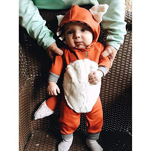Newborn Baby Girl Boy Halloween Cosplay Cartoon Clothes Fox 6-12 Months Orange - Picture 3 of 8
