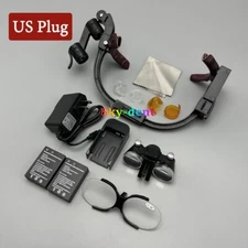 Dental 3.5X Surgical Binocular Loupes Headband Magnifier LED Headlight US Plug
