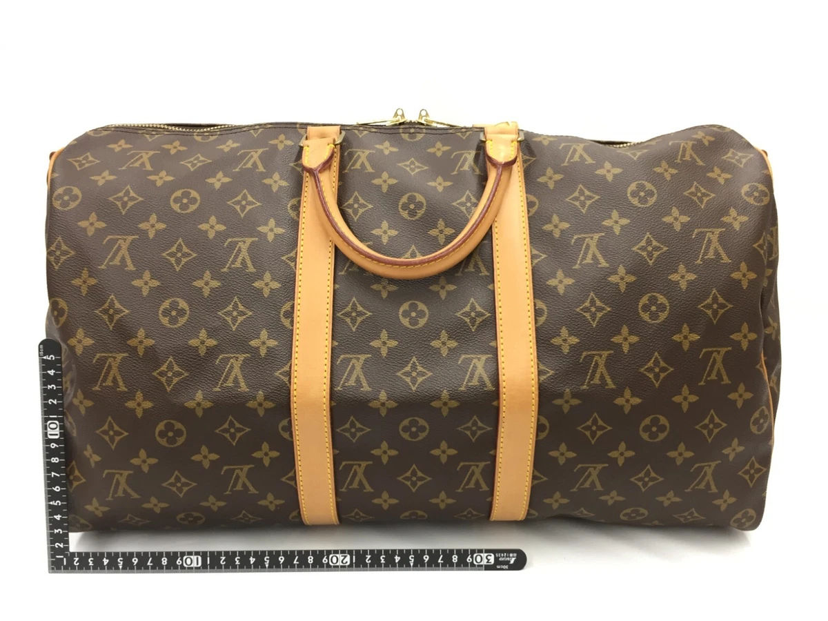 LOUIS VUITTON LV Monogram Keepall 50 Bandouliere Travel Bag