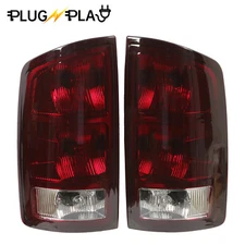 Pair Red Smoked Tail Lights w/Bulbs For 2002-2006 Dodge Ram 1500 03-06 2500 3500
