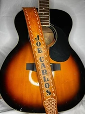 Personalized 2.5in Leather Guitar Strap (Padding&Acoustic attachment available)