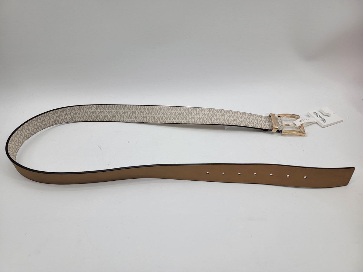 Michael Kors Cream & Gold Women\'s Belt 553143 XL New without Tag. Long = 47\