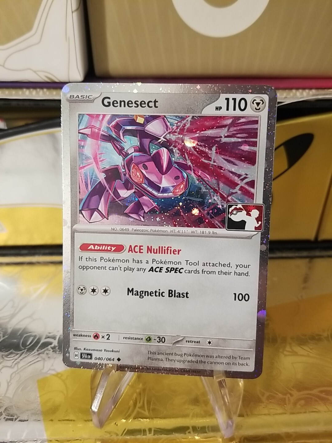 Genesect Holo Pokemon Prize Pack Series 6 Promo Pokemon Card NM/LP Stamp