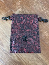 Belt Bag Waist Purse Handmade Tooled Red Floral Leather Cosplay LARP Renn Faire