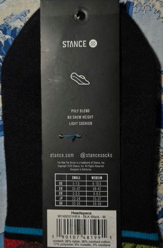 Stance Women's No-Show Socks Headspace Black Cotton Mix Size Medium UK 6 - 8.5 - Picture 5 of 5