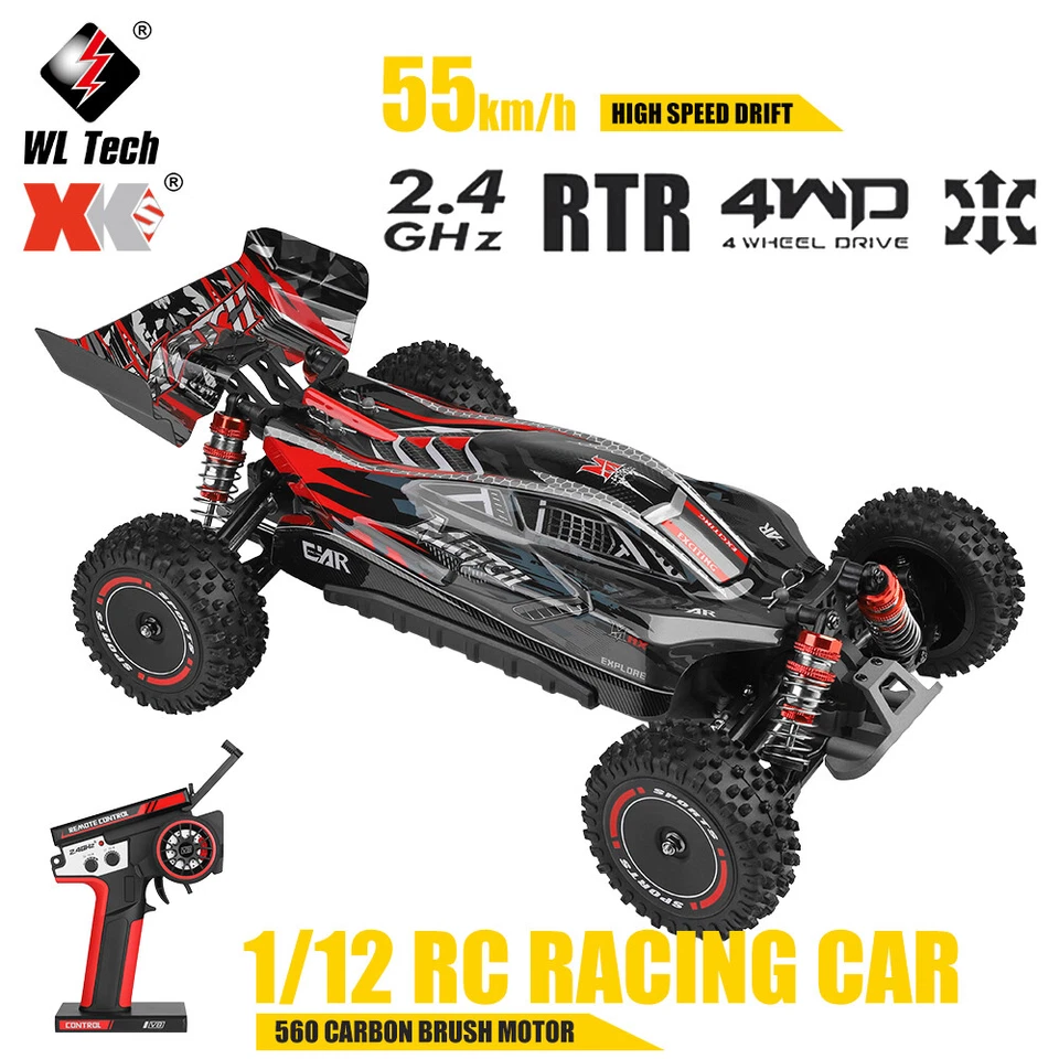 WLtoys XK 124010 RC Racing Car 55KM/H 2.4G High Speed Drift 1/12 4WD RTR Trucks - Bild 3 von 4