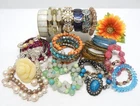VINTAGE TO NOW FASHION/COSTUME JEWELRY BRACELET LOT, ASSORTED TYPES & MATERIALS