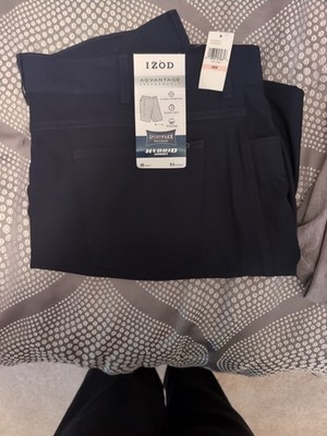Izod Mens Performance Four-way Stretch Sportsflex QuickDry Shorts Blue Sz 40 NWT