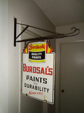 U.S.A. Burdsal's Quality Paints Double sided porcelain Sign w/bracket