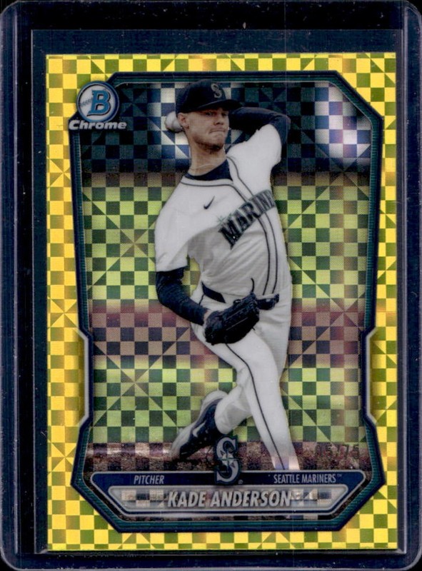 2026 Bowman Kade Anderson Chrome Prospects Yellow X-Fractor #/75 Mariners