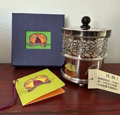 Vintage Shanghai Tang Silver Plated Potpourri Pot Candle Chinese Home Decor