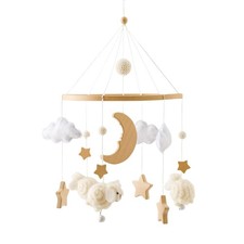 Baby Mobile for Crib, Montessori Crib Boys Girls Beige Sheep