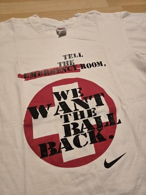 Vintage Nike Grey Tag Basketball 80s 90s Emergency Room Tee Shirt Sz Large