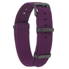 Elastic Nylon Watch Band 18mm Waterproof One Piece Watch Strap, Purple