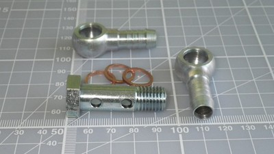 DOPPELHOHLSCHRAUBE 12mm - M12 x1,5 ZWEI BANJOS 10MM HECKAUSLAUF AUS PLATTIERTEM STAHL,
