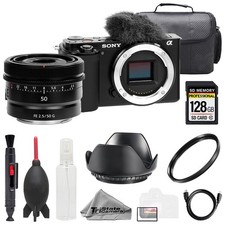 Sony ZV-E10 Black Body  Sony FE 50mm f/2.5 G Lens 128GB UV Filter-BasiKit