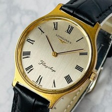 Longines Flagship Gold Men's Watch Manual Winding Gold Dial 2 Hands Junk U3907