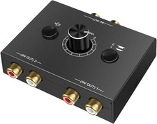 UNSTINCER RCA Cinch Audio Switch 2(1)-In-1(2)-Out, Analog Stereo Umschalter mit
