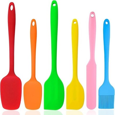 Silikonspatel 6er Set - Robuster Silikonspatel mit Edelstahlkern
