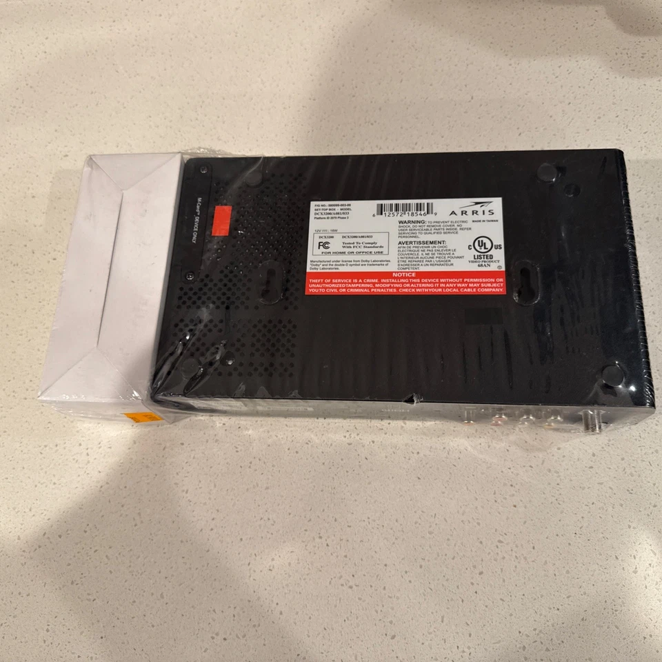 Decodificador de cable Arris DCX3200 A071/033 HDMI con cable de alimentación SELLADO *sin control remoto* Foto 3 de 4