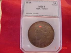 1934 Silver Dollar  ICG MS64 Very Rare this grade  Heated