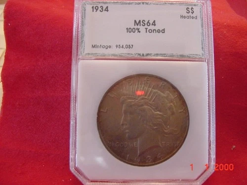 1934 Silver Dollar  ICG MS64 Very Rare this grade  Heated