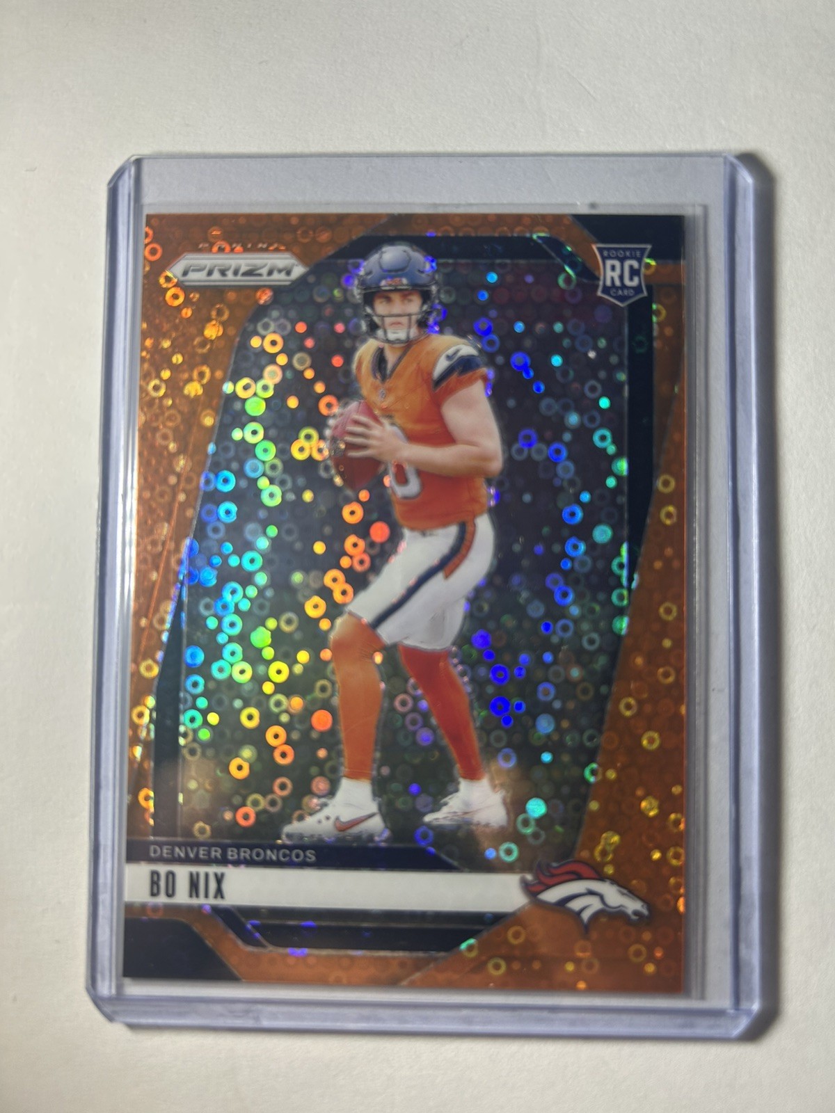 2024 Bo Nix RC Prizm Orange Disco #309 COLOR MATCH Broncos