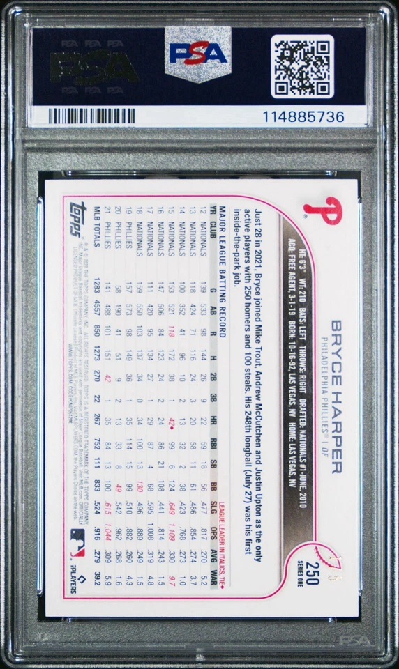 Topps Serie 1 2022 1ª Edición-Bryce Harper #250 Azul Claro #’d 1/5 POP 1 ⚾️🔥 Foto 2 de 3