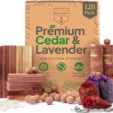 120 Variety Pack - Lavender and Cedar for Closets - Alternative for Clothes S...