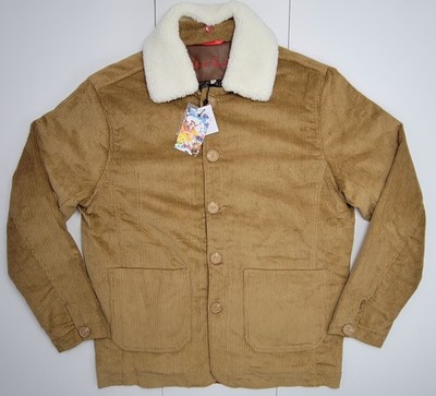 Robert Graham Brown Corduroy Jacket Barn Chore Coat Removable Collar Small New
