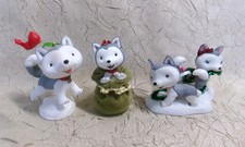 Hallmark JINGLE The Husky Pup Three Christmas Ornaments 2010 2012 2013 - NO BOX
