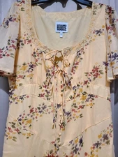 Reclaimed Vintage Womens Flowy Floral Print Long Dress Size 12 Front Ties 