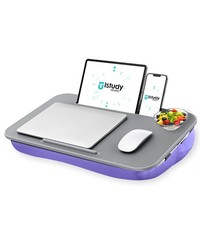 Portable Lap Desk for Laptop up to 17in - Washable Cushion Phone Holder Purple
