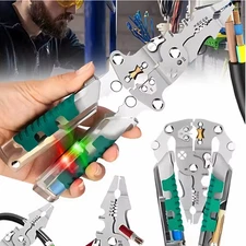 8 in 1 Wire Stripper Cutter Crimper Pliers Voltage Tester Tool Electrician